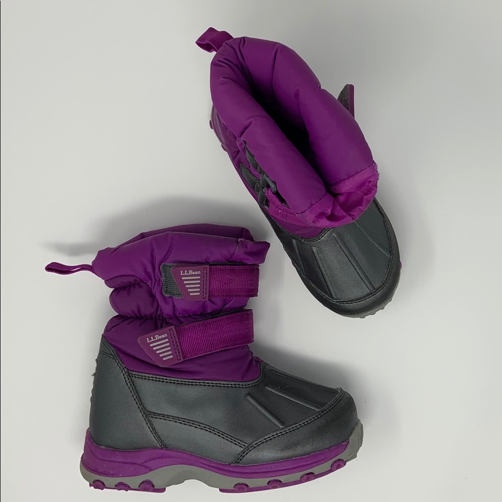LL Bean Kids Snow Boots 11 Purple Grey Girls